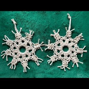 Handmade Macrame Crochet Snowflake Ornaments